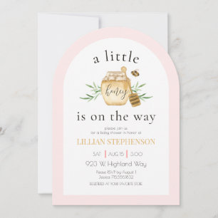 Invitation Un Petit Miel Est En Route Fête Prénatale Bébé Ros