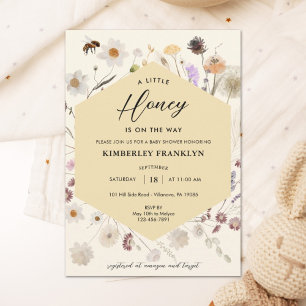 Invitation Un petit miel Genre Neutre Baby shower d'abeilles