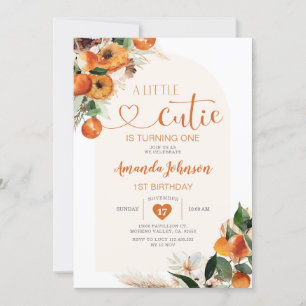 Invitation Un petit mignon devient Un Anniversaire Orange