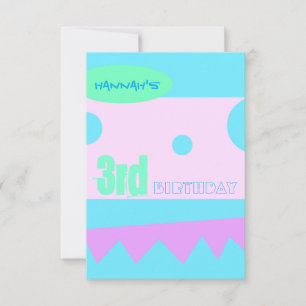 Invitation Un petit monstre 3ème anniversaire de fête Invitat