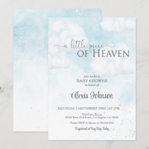 Invitation Un petit morceau de Baby shower du Ciel (Garçon)