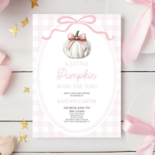 Invitation Un petit nœud papillon rose citrouille automnal po
