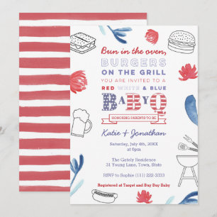 Invitation Un petit pain dans le Baby shower des Couples Roug