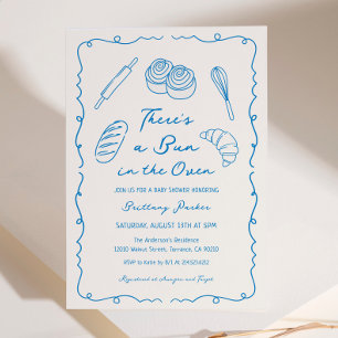 Invitation Un petit pain dans le Baby shower pour garçons de 