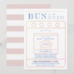 Invitation Un petit pain dans le Baby shower rose de la fille