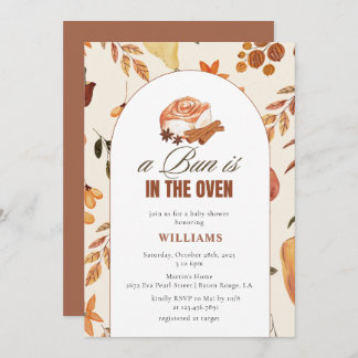 Invitation Un Petit Pain Est Dans Le Baby shower Automne Du F