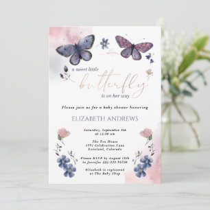 Invitation Un Petit Papillon Est En Chemin De Baby shower