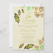 Un Petit Papillon Est En Route Floral Baby Blé