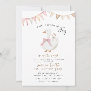Invitation Un petit paquet de joie Baby shower d'oie