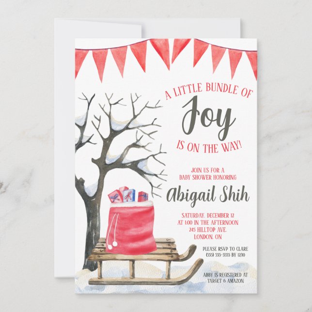 Invitation Un petit paquet de joie est sur le chemin Baby sho (Devant)