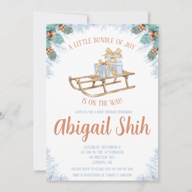 Invitation Un petit paquet de joie est sur le chemin Baby sho (Devant)