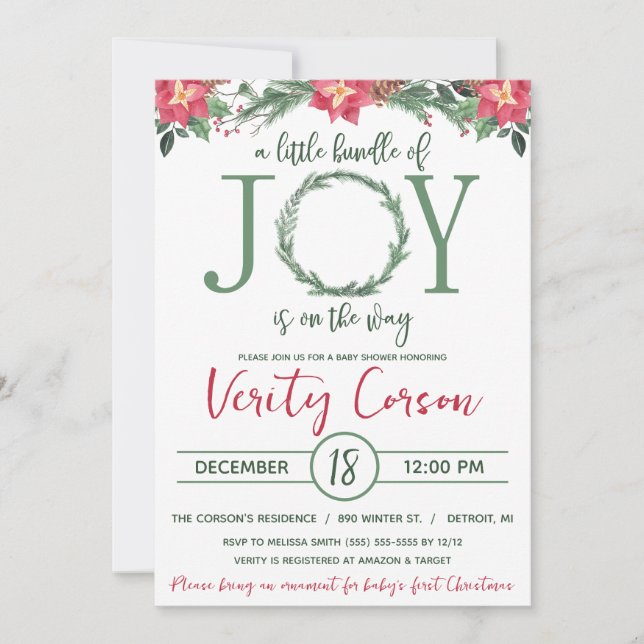 Invitation Un petit paquet de joie est sur le chemin Baby sho (Devant)