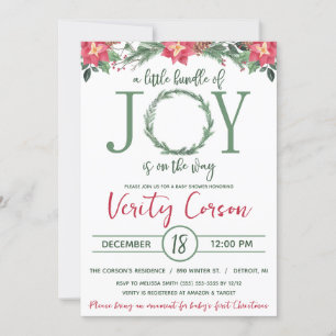 Invitation Un petit paquet de joie est sur le chemin Baby sho