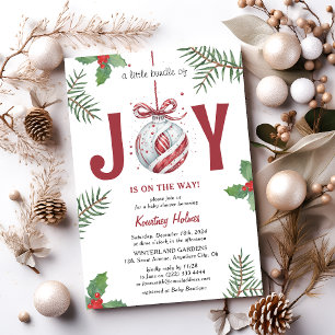 Invitation Un petit paquet de joie ! Fête prénatale de Noël p