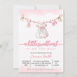 Invitation Un petit petit Baby shower amoureux de Valentine