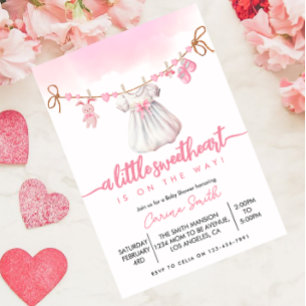 Invitation Un petit petit Baby shower amoureux de Valentine