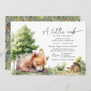 Invitation Un Petit Petit Club   Baby shower d'ours d'aquarel
