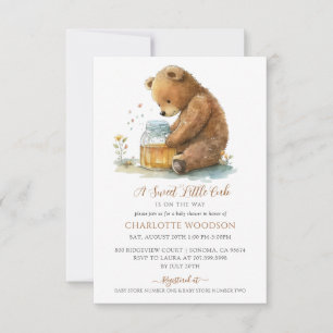 Invitation Un Petit Petit Petit Bébé Doux Baby shower Ours En