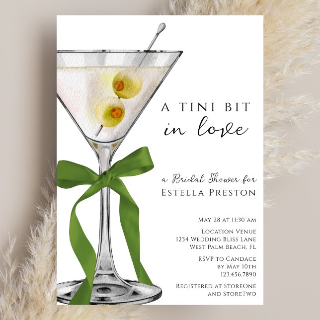 Invitation Un petit peu de vert Cocktail sale au bow Mariage  (Créateur téléchargé)