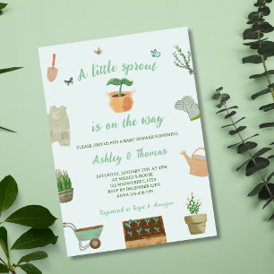 Invitation Un petit Plante de jardin de Sprout Baby shower ne