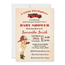 Un petit pompier est sur son chemin Baby shower