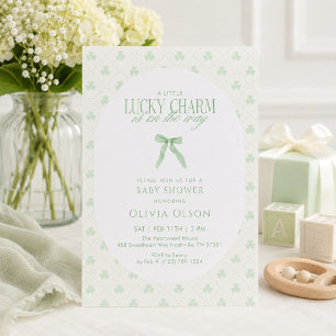 Invitation Un Petit Porte-Bonheur Est en Route Baby Shower