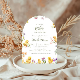 Invitation Un petit poussin est sur le chemin du baby shower 