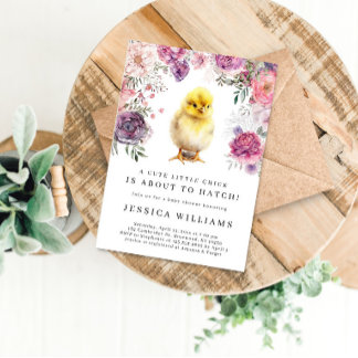 Invitation Un petit poussin est sur le point de Hatch Baby sh