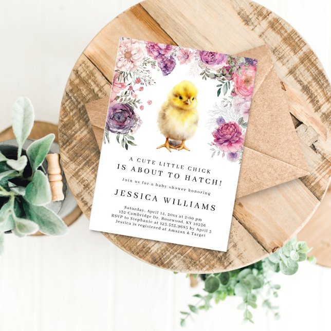 Invitation Un petit poussin est sur le point de Hatch Baby sh (Créateur téléchargé)