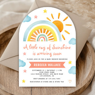 Invitation Un petit rayon de soleil Arc-en-ciel Baby Shower