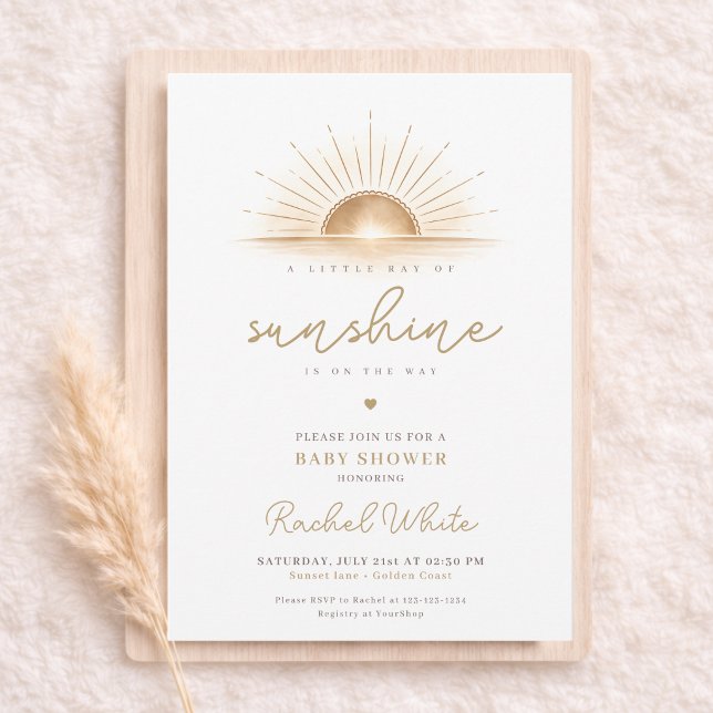 Invitation Un Petit Rayon De Soleil Arrive Bébé Shower (Créateur téléchargé)