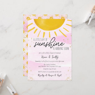 Invitation Un petit rayon de soleil Baby Girl Douche
