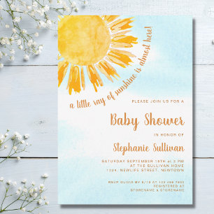Invitation Un petit rayon de soleil Baby shower