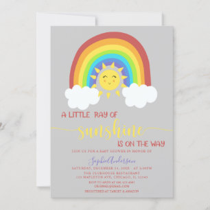 Invitation Un petit rayon de soleil Baby shower arc-en-ciel