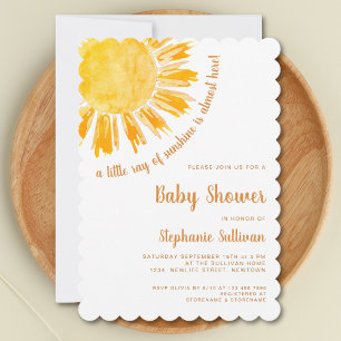 Invitation Un petit rayon de soleil Baby shower Boho