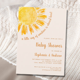 Invitation Un petit rayon de soleil Baby shower Couples