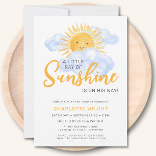 Invitation Un petit rayon de soleil Baby shower du garçon