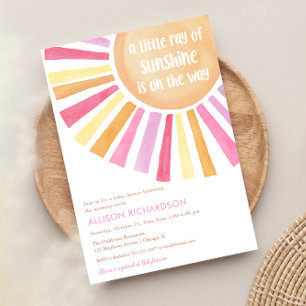 Invitation Un petit rayon de soleil baby shower fille