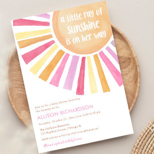 Invitation Un petit rayon de soleil est sur son chemin baby s