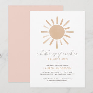 Invitation Un petit rayon de Sunshine Boho Baby shower fille