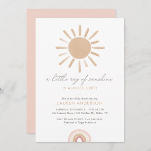Invitation Un petit rayon de Sunshine Boho Baby shower fille