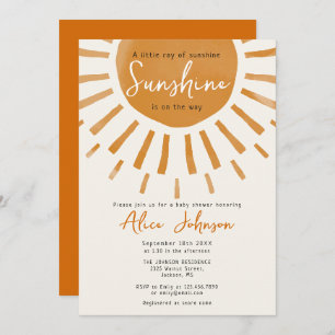 Invitation Un Petit Rayon Du Baby shower Boho Sunshine