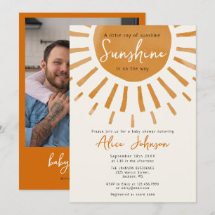 Invitation Un Petit Rayon Du Baby shower Photo Sunshine Boho