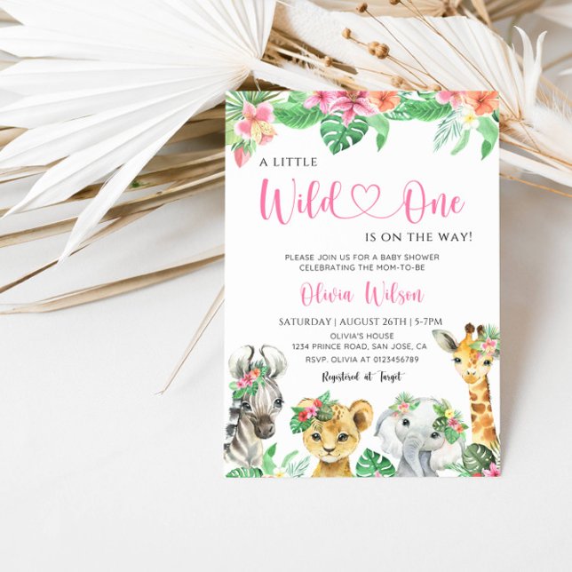 Invitation Un petit sauvageon est en route – Safari dans la j (Créateur téléchargé)