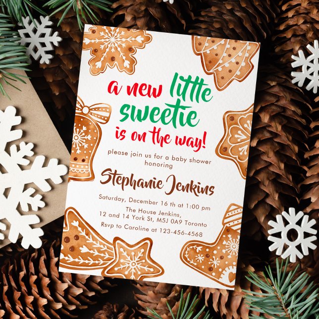 Invitation Un Petit Sucré Est En Route Baby shower Cookie (Créateur téléchargé)