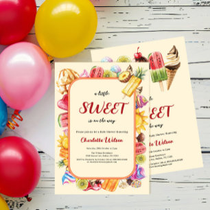 Invitation Un Petit Sucré Est Sur Le Chemin Baby Shower Glace