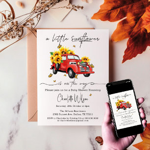 Invitation Un petit tournesol est en route Baby Shower