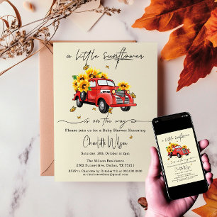 Invitation Un Petit Tournesol Se Trouve Sur Le Chemin Du Baby