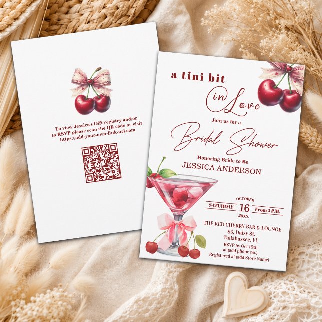 Invitation Un peu amoureux Code QR Martini Enterrement de vie (Créateur téléchargé)