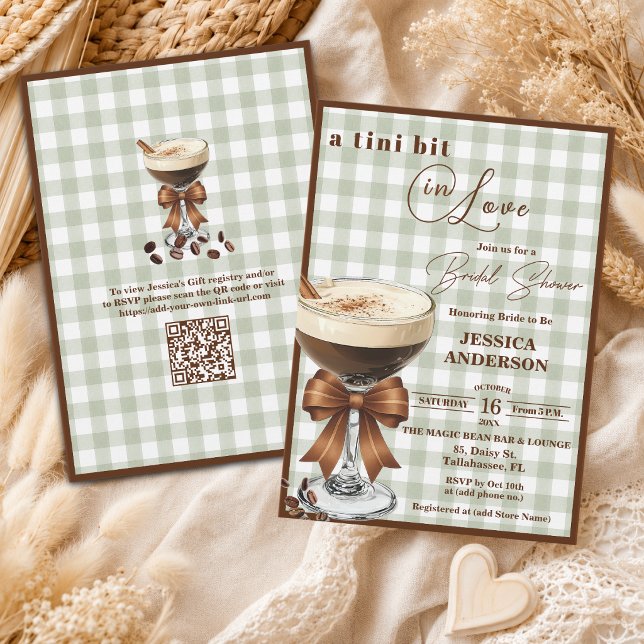Invitation Un peu amoureux QR Code Espresso Enterrement de Vi (Créateur téléchargé)